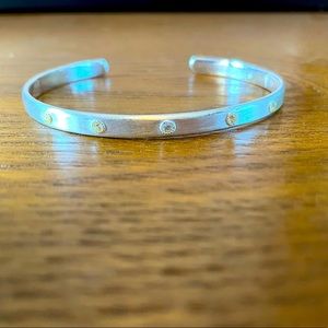 Stella & Dot silver sparkly adjustable bangle